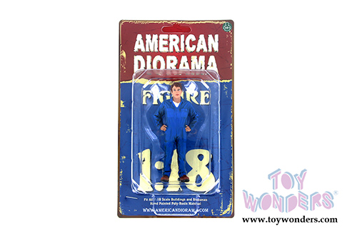 American Diorama Figurine - Mechanic John Inspecting (1/18 scale, Blue) 77444