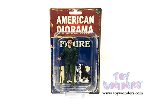 American Diorama Figurine - Mechanic | Customer Patrick and Dog (1/18 scale, Green) 77448