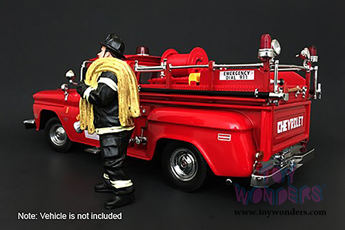 American Diorama Figurine - Firefighter | Job Done (1/18 scale, Black/Yellow) 77462