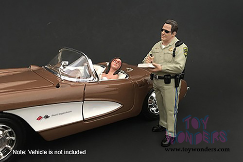 American Diorama Figurine - Highway Patrol | Writing Ticket (1/18 scale, Beige) 77463