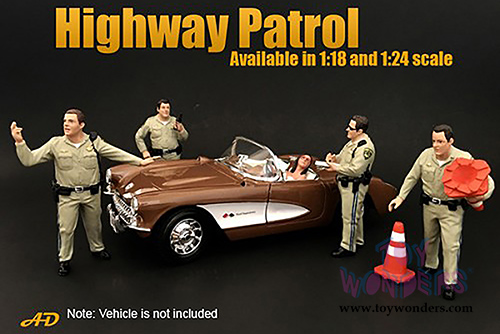 American Diorama Figurine - Highway Patrol | Writing Ticket (1/18 scale, Beige) 77463