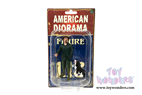 American Diorama Figurine - Mechanic | Customer Patrick and Dog (1/24 scale, Green) 77498