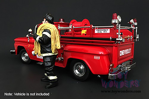 American Diorama Figurine - Firefighter | Job Done (1/24 scale, Black/Yellow) 77512