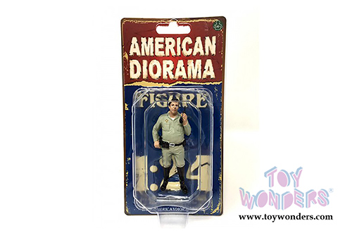 American Diorama Figurine - Highway Patrol | Talking on Radio (1/24 scale, Beige) 77516