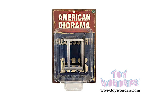 American Diorama Accessories - Metal Work Bench (1/18 scale, Silver/Black) 77519