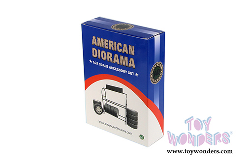 American Diorama Accessories - Metal Tire Rack (1/24 scale, Black) 77530