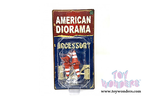 American Diorama Accessories - Traffic Cones (1/24 scale, Orange/White) 77532