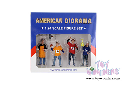 American Diorama Figurine - Tailgate Party Set II - 4 Figures w/BBQ Grill and a "D-Fence Sing" (1/24 scale) 77596