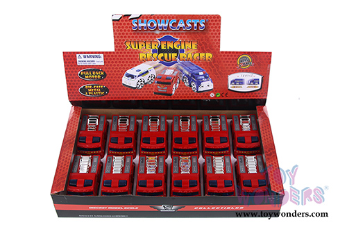 Showcasts Collectibles - Super Engine Rescue Racer | Fire Engine (4" diecast model car, Red) 78401D