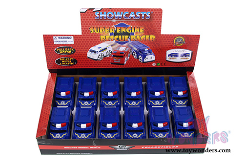 Showcasts Collectibles - Super Engine Rescue Racer | Police Car (4" diecast model car, Blue) 78403D