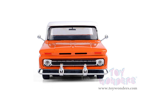 Motormax Get Low - Chevrolet® C10 Fleetside™ Pickup Truck (1966, 1/24 scale diecast model car, Orange/White) 79034WLOR