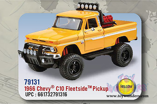 Motormax Off Road - Chevy® C10™ Fleetside Pickup Truck (1966, 1/24 scale diecast model car, Yellow) 79131YL