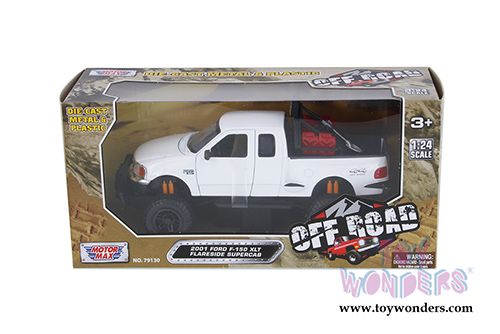 Motormax Off Road - Ford F-150 XLT Flareside Supercab Pickup Truck (2001, 1/24 scale diecast model car, White) 79132WT