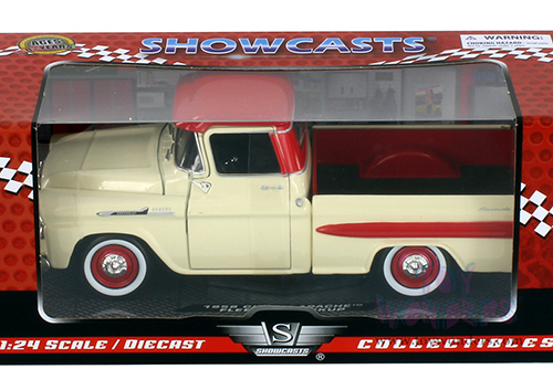 Showcasts&reg; Collectibles - Chevrolet&reg; Apache Fleetside Pickup Truck (1958, 1/24 scale diecast model car, Cream/Red) 79311AC/CM