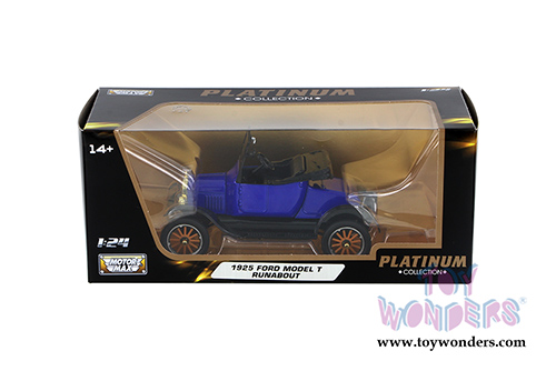 Motormax Platinum Collection - Ford Model T Runabout Convertible (1925, 1/24 scale diecast model car, Blue) 79327PTM