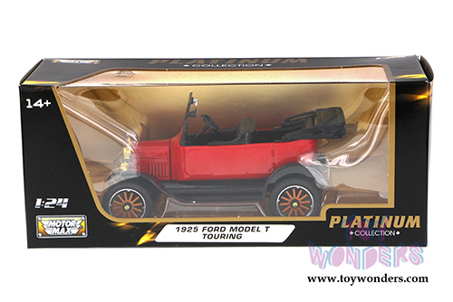 Motormax Platinum Collection - Ford Model T Touring Convertible (1925, 1/24 scale die cast model car, Red) 79328PTM
