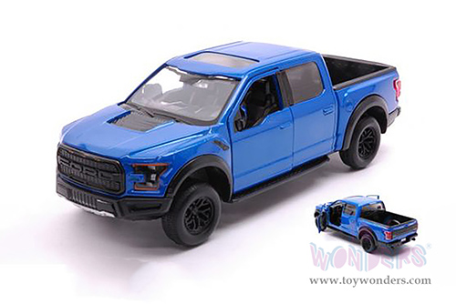 Motormax Premium American - Ford F-150 Raptor Pickup (2017, 1/27 scale die cast model car, Light Blue) 79344AC/LBU