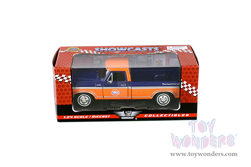 Showcasts Collectibles - Ford F-150 Custom Pickup (1979, 1/24 scale diecast model car, Dark Blue/Orange) 79346AC/OR