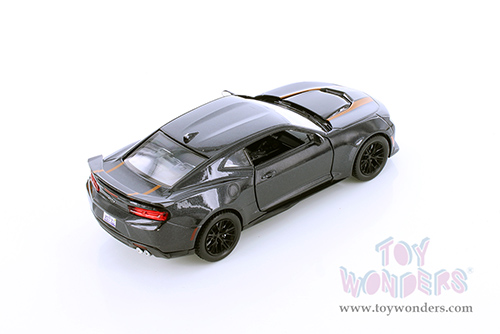 Showcasts Collectibles - Chevrolet&reg; Camaro&reg; ZL1 Hardtop (2017, 1/18 scale diecast model car, Black w/Orange Stripes) 79351M/16D