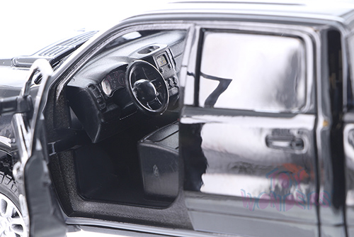 Showcasts Collectibles - Dodge Ram 1500 Crew Cab Laramie Pickup Truck (2019, 1/27 scale diecast model car, Metallic Black w/Silver Stripes) 79357M/16D