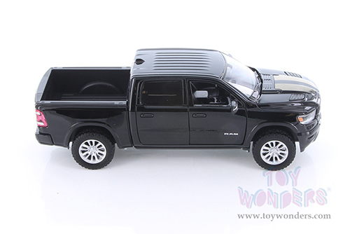 Showcasts Collectibles - Dodge Ram 1500 Crew Cab Laramie Pickup Truck (2019, 1/24 scale diecast model car, Black/Silver) 79357MBK