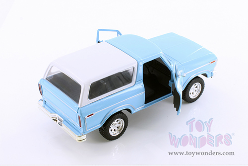 Showcasts Collectibles - Ford Bronco (1978, 1/24 scale diecast model car, Light Blue/White Camper) 79373WBU