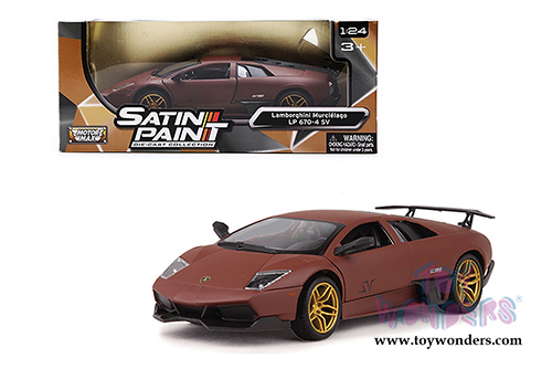 Motormax Satin Paint - Lamborghini Murciélago LP 670-4 SV Hardtop (1/24 scale diecast model car, Matte Brown) 79503