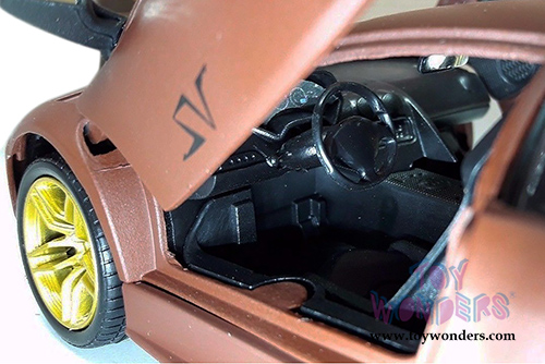 Motormax Satin Paint - Lamborghini Murciélago LP 670-4 SV Hardtop (1/24 scale diecast model car, Matte Brown) 79503