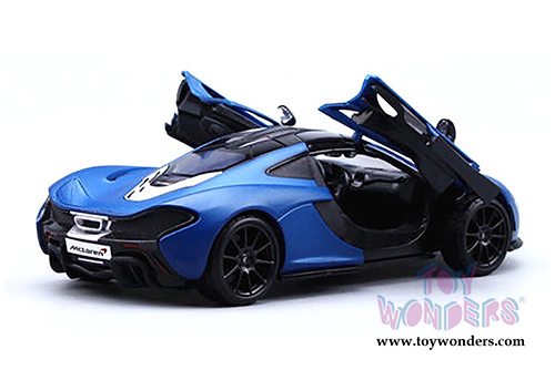 Motormax Satin Paint - McLaren P1&trade; Hardtop (1/24 scale diecast model car, Matte Blue) 79508