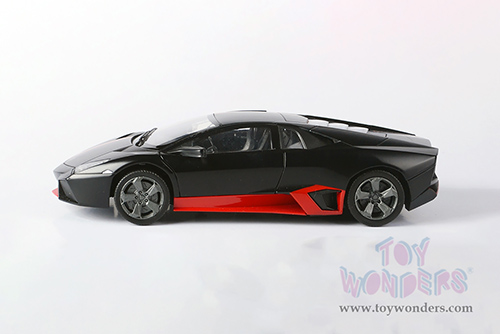Motormax GT Racing - Lamborghini Reventón Hardtop (1/24 scale diecast model car, Matte Black w/Red stripes) 79509BKR