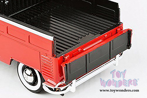 Motormax - Volkswagen Type 2 (T1) Delivery Van with Roof Rack (1/24 scale diecast model car, Red/Black) 79552RDBK