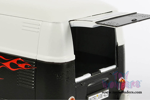 Motormax - Volkswagen Type 2 (T1) Delivery Van Hot Rod (1/24 scale diecast model car, Black/White) 79566W