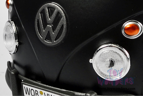 Motormax - Volkswagen Type 2 (T1) Delivery Van Custom Garage (1/24 scale diecast model car, Matte Black) 79567