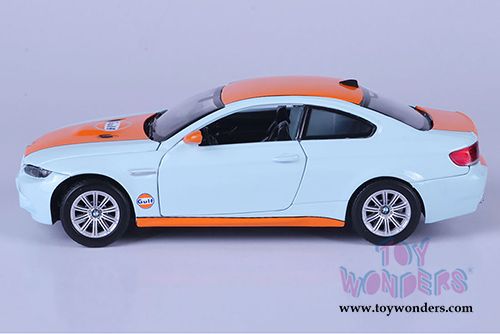 Motormax - BMW M3 Coupe Gulf Oil (1/24 scale die cast model car, Light Blue/Orange) 79644