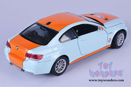 Motormax - BMW M3 Coupe Gulf Oil (1/24 scale die cast model car, Light Blue/Orange) 79644