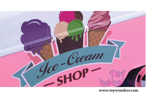 Motormax - Volkswagen Type 2 (T1) Delivery Van with Ice-Cream Trailer (1/24 scale diecast model car, Pink) 79672