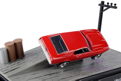 Motormax Dioramas - Ford Mustang Mach 1 James Bond 007 "Diamonds are Forever" (1971, 1/64 scale diecast model car, Red) 79824