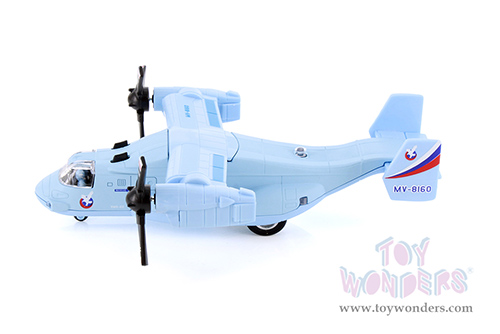 Sonic Heli Marine - Military Tiltrotor Aircraft with lights & sounds (7", diecast model, Asstd.) 8160D