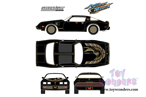 Greenlight Hollywood - Smokey and The Bandit II Pontiac&reg; Firebird Trans Am T/A Turbo 4.9L T Top (1980, 1/24 scale diecast model car, Black) 84031/12