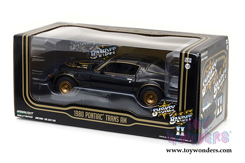 Greenlight Hollywood - Smokey and The Bandit II Pontiac&reg; Firebird Trans Am T/A Turbo 4.9L T Top (1980, 1/24 scale diecast model car, Black) 84031/12
