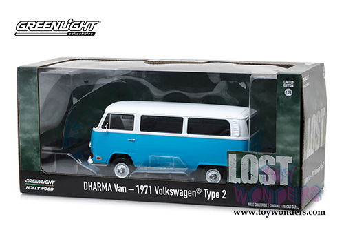 Greenlight Hollywood - LOST Dharma van Volkswagen&reg; Type 2 (1971, 1/24 scale diecast model car, Blue/White) 84033