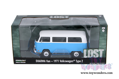 Greenlight Hollywood - LOST Dharma van Volkswagen&reg; Type 2 (1971, 1/24 scale diecast model car, Blue/White) 84033