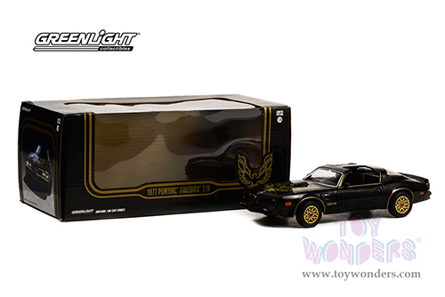 Greenlight - Pontiac Firebird Trans Am T Top (1977, 1/24 scale diecast model car,  Starlite Black/Golden) 84036