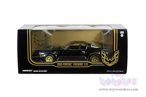 Greenlight - Pontiac Firebird Trans Am T Top (1980, 1/24 scale diecast model car,  Starlite Black/Golden) 84037