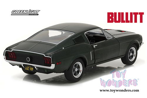 Greenlight Hollywood - Steve McQueen Bullitt Ford Mustang GT Hard Top (1968, 1/24 scale diecast model car, Green) 84041