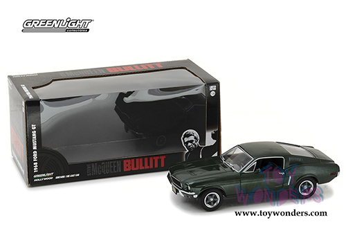 Greenlight Hollywood - Steve McQueen Bullitt Ford Mustang GT Hard Top (1968, 1/24 scale diecast model car, Green) 84041