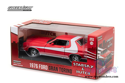 Greenlight Hollywood - Starsky & Hutch Ford Gran Torino Hardtop (1976, 1/24 scale diecast model car, Red) 84042