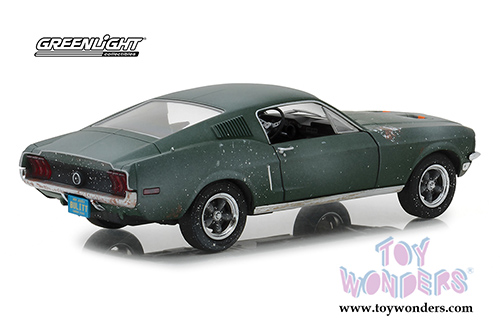 Greenlight Hollywood - Steve McQueen Unrestored Ford Mustang GT 2018 Detroit Auto Show (1968, 1/24 scale diecast model car, Green) 84043