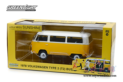 Greenlight Hollywood - Little Miss Sunshine Volkswagen Type 2 (T2) Bus (1978, 1/24 scale diecast model car, Yellow/White) 84081