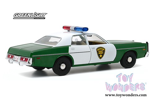 Greenlight - Plymouth Fury Chickasaw County Sheriff (1975, 1/24 scale diecast model car, Green/White) 84096